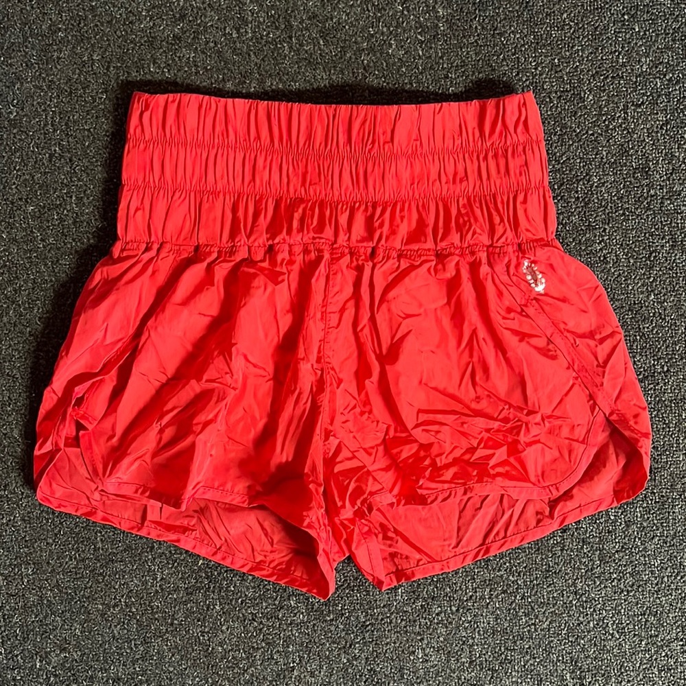 Red Free People Way Home Shorts